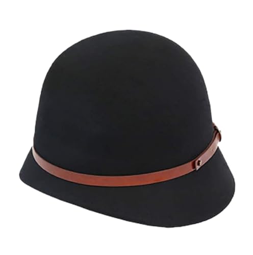 Chapeau de cloche femme en laine feutrée de haute qualité avec structure écrasable