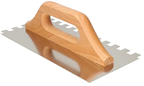 Miniatura 6 de Kotarbau Llana Dentada De Acero Inoxidable, 12 X 12 Mm 280 Mm, Paleta De Alisado Con Mango De Madera, Llana Peine De Diente Para Colocación De Baldosas, Espátula Dentada, Talocha