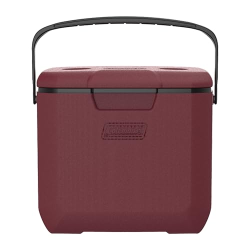 Coleman Chiller 30qt Portable Cooler with Ice Retention and 2-Way Heavy Duty Handles, Leak Resistant, Great for Camping, Concerts, Sports, and More, Cranberry