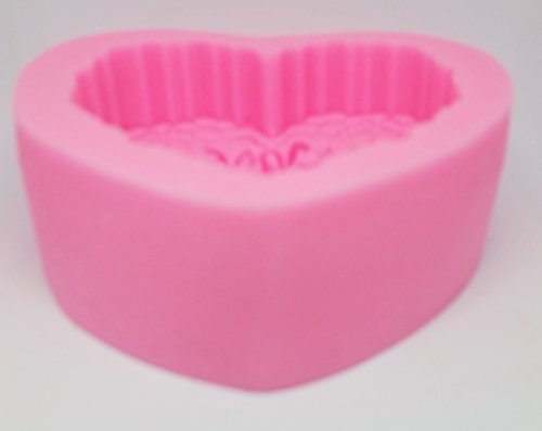 Elegant 3D Heart Lace Floral Flower Silicone Soap and Candle Mold Reusable Flexible DIY Soap Making Molds and Supplies by Coronado Home