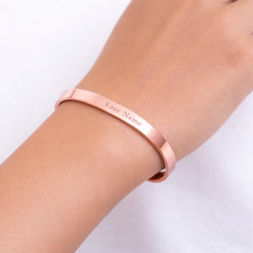Image of Personalized Bracelet For Men - Adjustable Name Engraved Stainless Steel Bracelet Custom Gift for Him