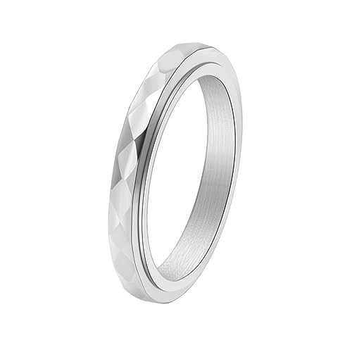 Bague anti-anxiété rotative et anneau mince 3mm en acier homme