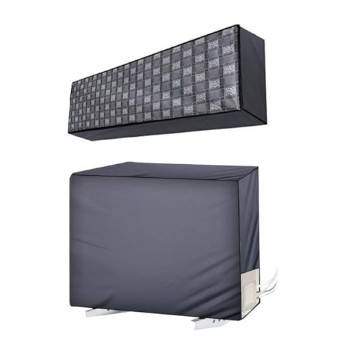 Image of Split AC Cover for 1.5 Ton Indoor & Outdoor Unit | Waterproof & Dustproof Protection | UV Resistant | Durable PVC Material | Weatherproof Outdoor Cover | Easy Installation