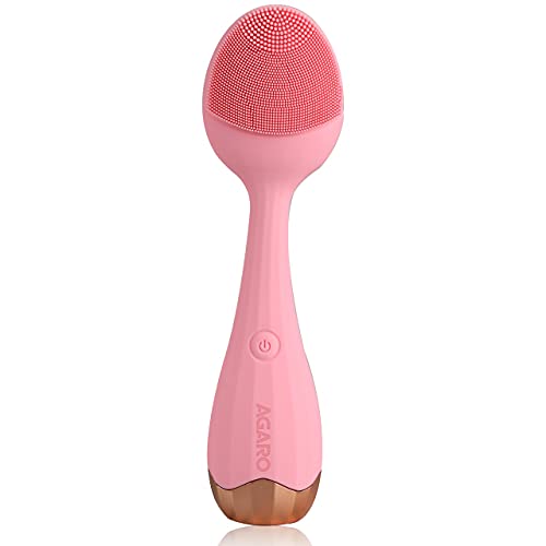 AGARO CM2109 Sonic Facial Cleansing Massager, Smart Facial Cleansing Device with Silicone Brush & Anti-Aging Massager - Waterproof â Sonic Glow Vibration Technology - Lift, Firm, and Tone Skin on Face and Body.