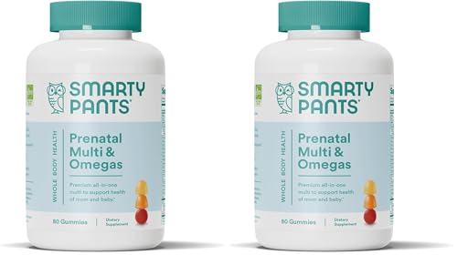 Image of SmartyPants Prenatal Vitamins for Women, Multivitamin Gummies: Omega 3 Fish Oil (EPA /DHA), Biotin, Methylfolate, Vitamin D3, C, Vitamin B12,B6 A,K &Zinc, Inositol,(20 Day Supply),80 Count (Pack of 2)