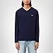 Lacoste Men's Long Sleeve Lightweight Cotton Pima V-Neck T-Shirt, Navy Blue, X-Small