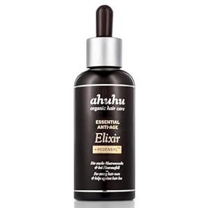 ahuhu Essential Anti-aging Elixir met cafeïne en redensyl (100 ml), sterk geconcentreerde hoofdhuidverzorging, stimuleert de haargroei, zorgt voor dichter haar en meer volume, veganistisch