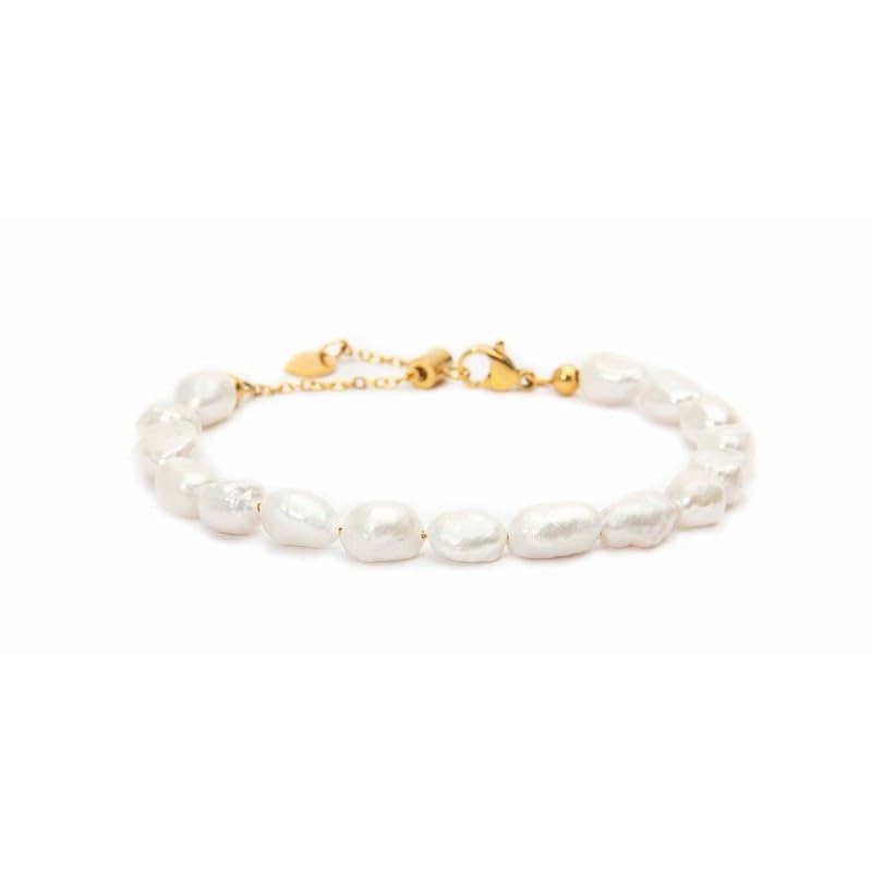 Bracelet femme Marlù 30BR0005G-W le cadeau idéal en acier doré et perles