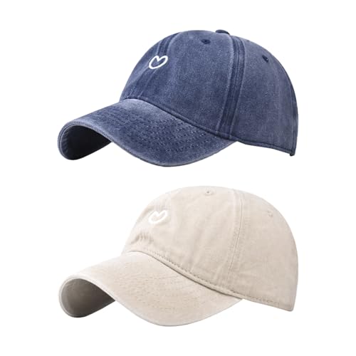 2 Pièces de Chapeaux Imprimés Coeur - Casquette de Sport