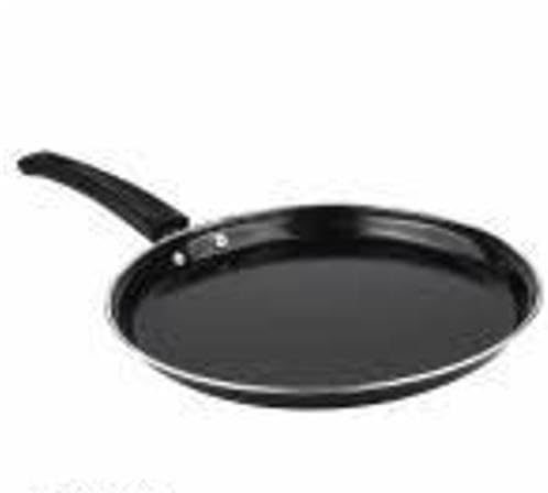Image of Cast Iron Fry Pan with Handle Non Stick Multi Purpose Tawa for Gas and Induction Kitchen Cooking Daily Use Black Free Size