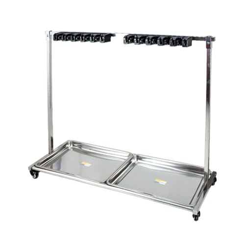 Rangement balai sur pied en acier inoxydable pour intérieur moderne