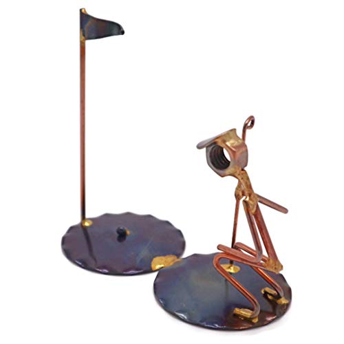 Golf Short Putt Man Collectible Handmade Metal Art Figurine, Desk Accessories, Trophy, Boss Gift, Office Décor, Business Professional, Golfing #TOP2