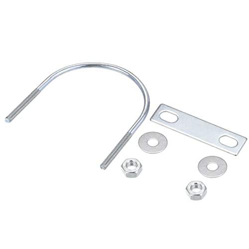 Image of METALLIXITY U Bolts 2 Sets (M6x95x110mm), Round U Bolt Steel with Accessories - for Construction, Pipe