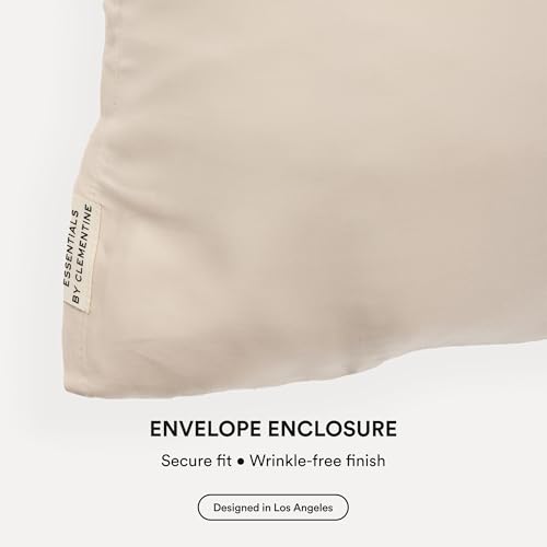 Image of Clementine Sleepwear Essentials Organic King Size Pillowcase Champagne Sunset | Two-Tone Bamboo and Silver Ion Silk for Acne-Prone Skin, Anti-Aging, and Hydrated Hair and Skin