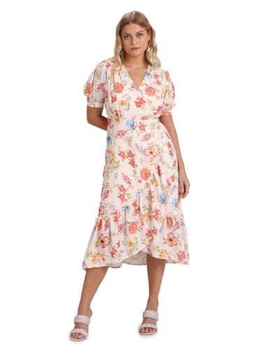Image of U.S. Polo ASSN. Women's Floral Print Tiered Midi Dress