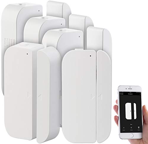 Luminea Fenstersensor WLAN: 5er-Set WiFi Tür & Fensteralarm, Alexa und Google Assistant komp. (Alexa Fensterkontakt, Fenstersensor, Smart Life Türsensor)