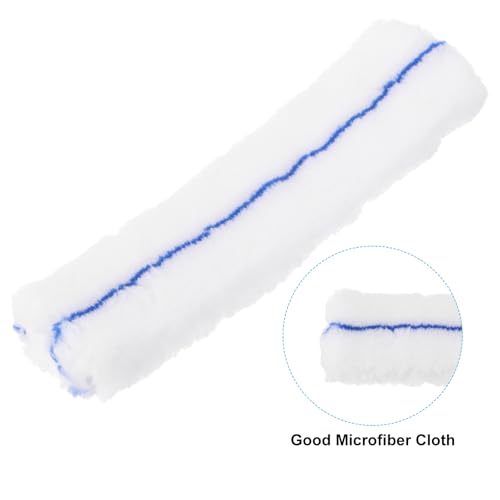 Image of MECCANIXITY Microfiber Scrubber Replacement Head 9.84 Inch for Window Glass Marble Wall Home Bathroom, Blue /White