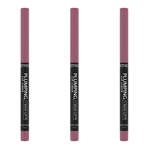 Catrice Plumping Lip Liner, matita labbra, matita contorno labbra, resistente al trucco, a prova di sbavature, n. 050 Licence To Kiss, nude, resistente all'acqua, confezione da 3 (3 x 0,35 g)