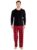 flanellhose grau Nagelneu mit Tags Herren Geschenkpaket Pyjamas Fleece Top Check Flanellhose Rot/Schwarz -XL