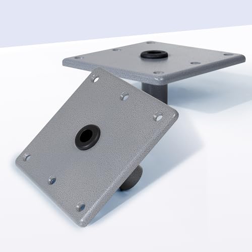 marinexplore Boat Seat Base 2 Pack 7 x 7 Aluminum Boat Seat Pedestal Base Plate for 3/4 Pin Post Socket Seat Post Base Mount for Jon Boat