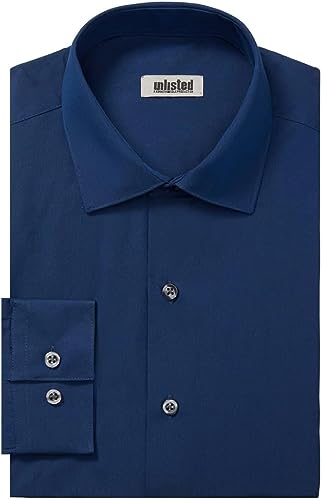 Unlisted by Kenneth Cole mens Slim Fit Solid Dress Shirt, Medium Blue, 18 -18.5 Neck 34 -35 Sleeve XX-Large US