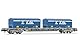 SNCF 60-Fuß-Containerwagen, 4 Achsen, Novatrans Sgss, grau, mit 2 x 22-Fuß-Container „T.T.S.“, Epoche V