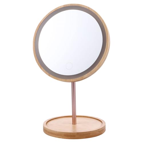 Miroir de table LED en bois idéal pour votre coiffeuse de bureau