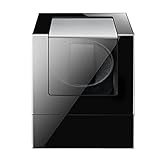 ワインディングマシーン 1本巻き ウォッチワインダー 自動巻き時計ワインディングマシーン 静音設計 新型の腕時計自動巻き上げ機 ベルベットピロー 男女の腕時計は全部使えます 5回転モード 2 Way式充電 木製 ピアノ鏡面仕上 (Color : Black)