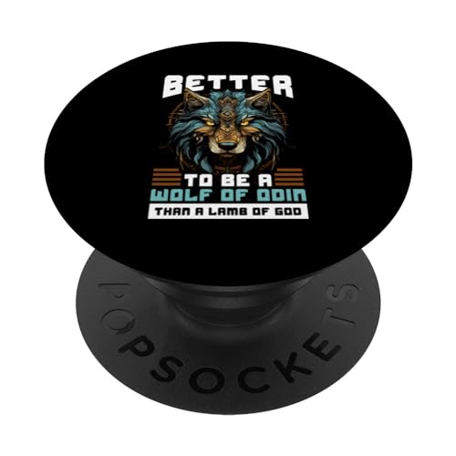 Wolf Of Odin Viking Scandinavian Pride Norsemen Odins Wolf PopSockets Swappable PopGrip, Black