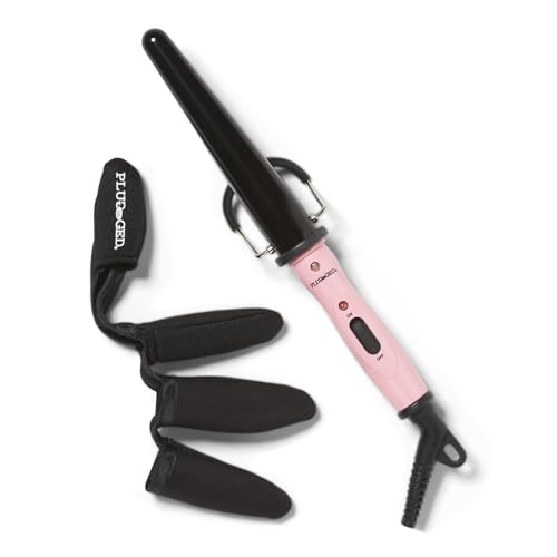 Plugged In Mini Cone Ceramic Travel Curling Wand 1 Inch, Tapered Barrel, Heats up to 410 Degrees