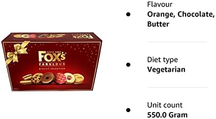 Foxs Fabulously Biscuit Selection Assortment Luxury Box |9 Varieties |Milk/Dark Choc Chunkie Cookies |Orange Sundae |Milk Chocolate Rounds |Viennese Fingers |Jam Creams |Golden/Butter Creams & Crunch
