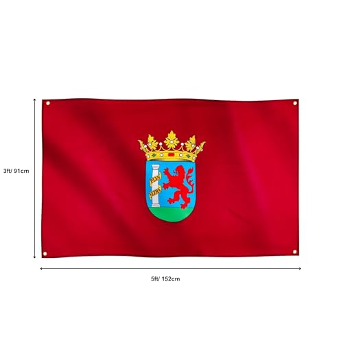 Runesol Badajoz Flag, 91x152cm, 3ft x 5ft, 4 Grommets, Eyelet In Every Corner, Spanish Regional Flag, Extremadura Day - Image 2