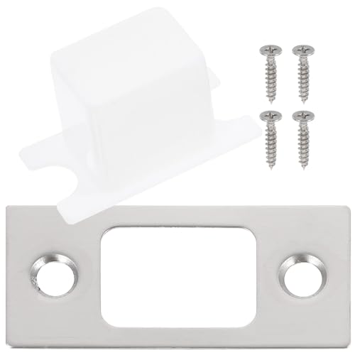 COLLBATH Kit de Refuerzo para Puerta Principal Placas de Cierre de Acero Inoxidable Incluye 4 Juegos Tornillos para Instalación Compatible Puertas Interiores y Exteriores para Mayor