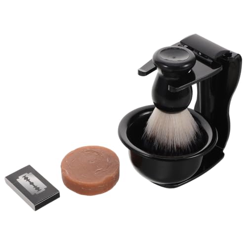Brochas de afeitar de acero inoxidable y soporte de diseño para estética masculina