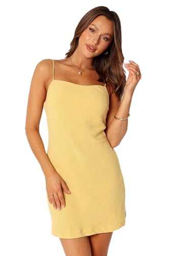 Petal & Pup Sawyer Mini Slip Dress - Lemon S at Amazon Women's Clothing  store