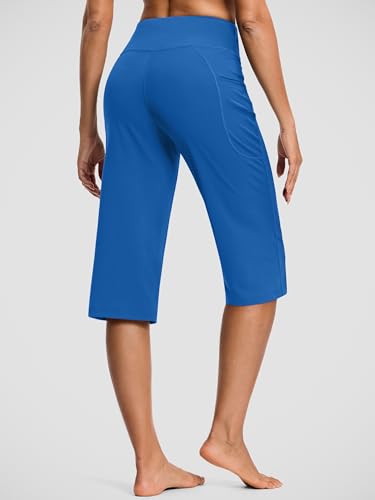 Image of ISEEGZ 15 inch / 18 inch / 21 inch / 25 inch Capri Pants for Women High Waist with Pockets Women's Capris Workout Yoga Pants Loose Straight Leg