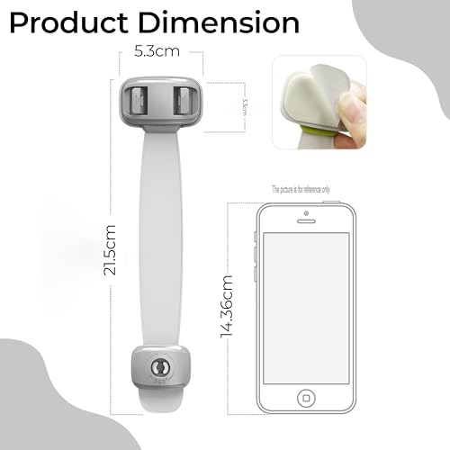 Image of Bembika Furniture Safety Locks for Kids, Child Safety Lock for Fridge, Drawers, Cupboard, Cabinet, Window Safety Multifunction Accessories for Baby and Toddlers Grey - 1 Pcs