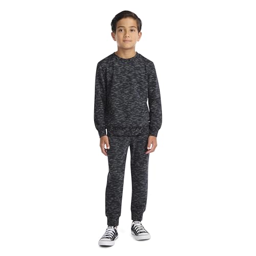 Hurley unisex-baby Soft Basic Cloud Slub Crewneck Sweatshirt and Joggers 2-piece Outfit Set3