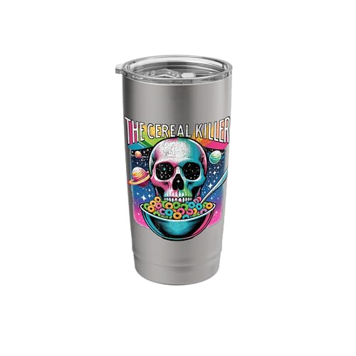 The Cereal Killer Morning Cereal Bowl Spoon Skeleton Space Stainless Steel Insulated Tumbler