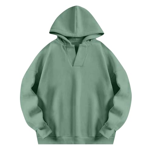 Girls Hooded Sweatshirts Oversized V Neck Hoodies Fashion Casual Long Sleeve Pullover Tops Preppy Clothes2