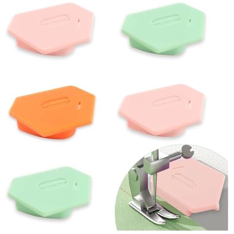 5 Pack Magnetic Seam Guide for Sewing Machine, Upgraded Polygonal Multifunctional Hemmer Gauge for Sewing Machine, Strong Magnetic Seam Guide with Scale, Sewing Accessories Supplies (3 Colors) Cover