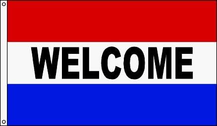 3x5 foot WELCOME sign flag red white and blue POLY by SevenBros