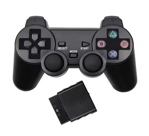 DARLINGTON & Sohns Kabelloser Controller für PS2 und PS1 Wireless Retro Gamepad mit Vibrationsfunktion kompatibel mit PlayStation 2/1