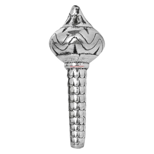 DHRUVS COLLECTION Silver Hindu Religious Lord Hanuman - Bajrang Bali Gadha for Pooja, Temple Decor & Gifting Purpose - Small Size, 3.3 x 2.9 Centimeters