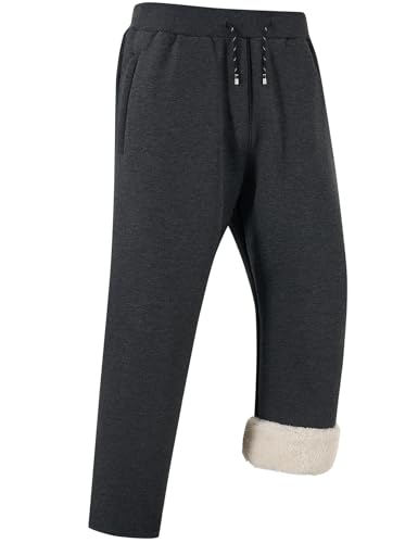 Image of Gihuo Men's Winter Warm Fleece Pants Sherpa Fleece Lined Jogger Pants Sweatpants