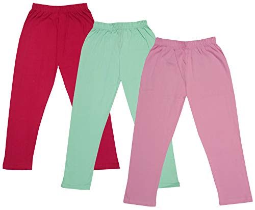Image of indi weaves Girls Super Soft Cotton Solid Capri Pants Pack of 2