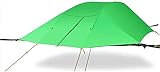 Todo está incluido para apretar la carpa: cinturones de tensión y los trinquetes asociados.