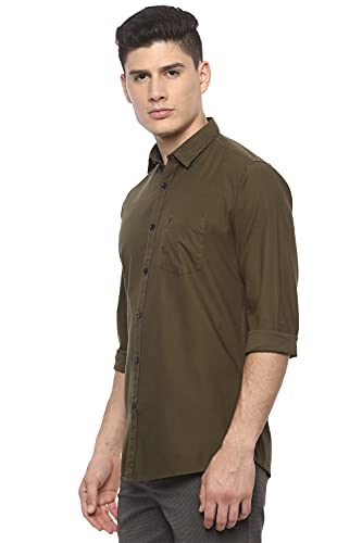 Image of Van Heusen Men's Cotton Slim Fit Solid Casual Shirt