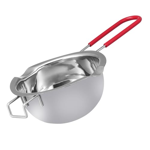 FUNOMOCYA Meltable Chocolate Melting Pot Candy Melt Pan Stainless Steel Boiler Melt Pot Easy to Use Silicone Cover Handle Non-slip Design