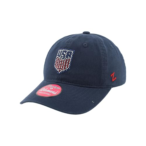 Gorra ajustable de mujer USMNT con cristales azul marino miniatura 1